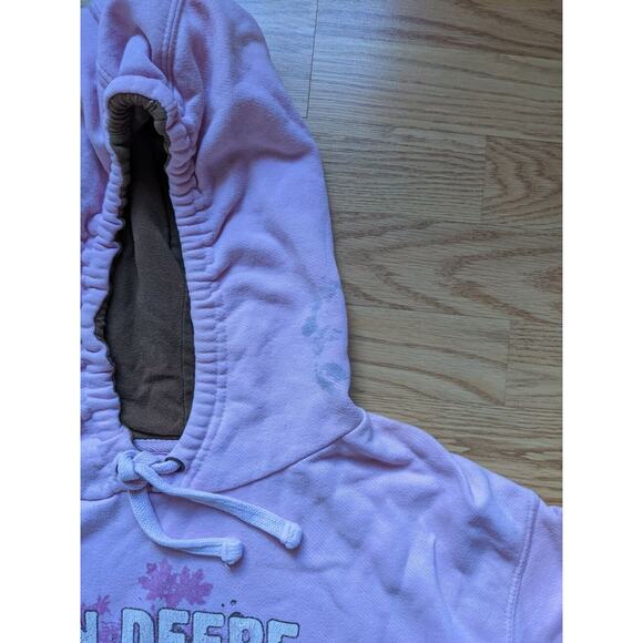 John Deere Pink Pullover Hoodie Size XL Graphic Nothing Runs Like Deere SEE DESC - Picture 3 of 10